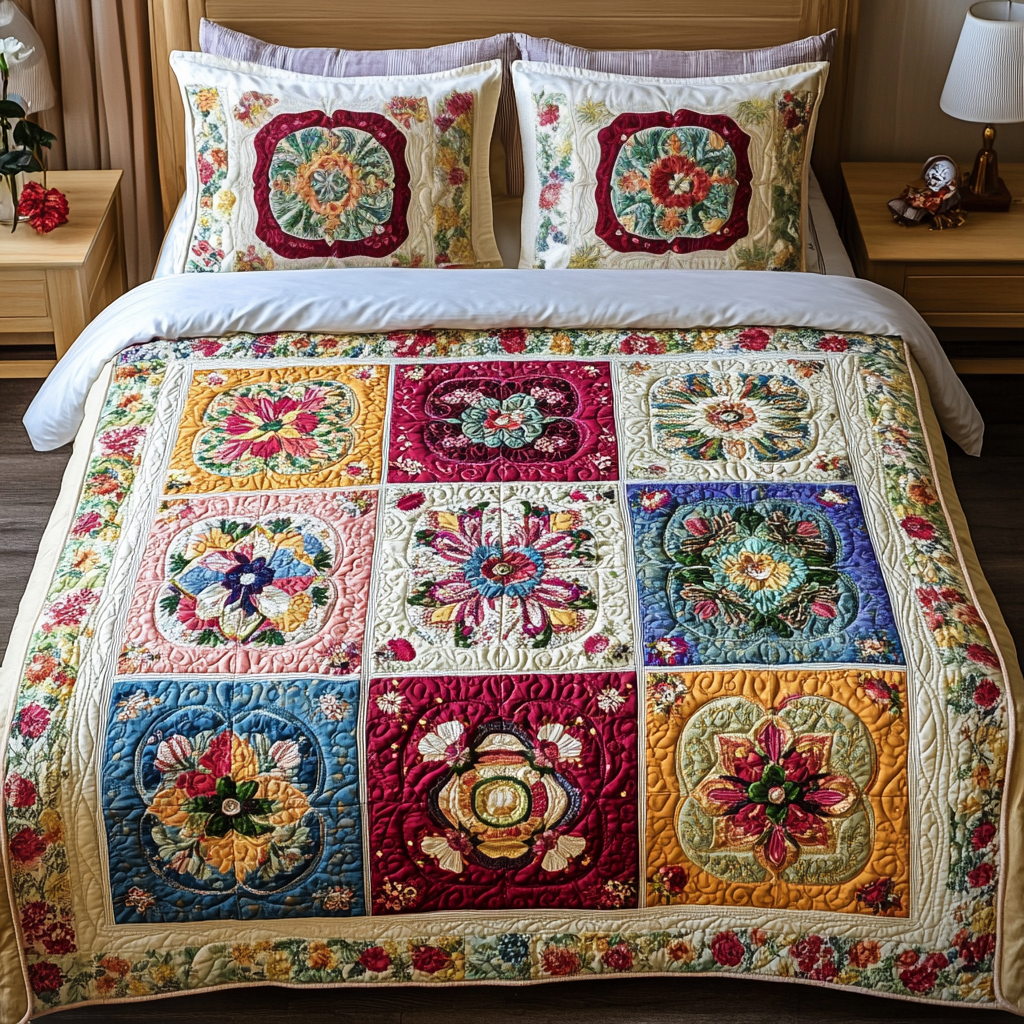Bloom Haven Quilted Bedding Set Bed Decor Father's Day Gifts For Husband