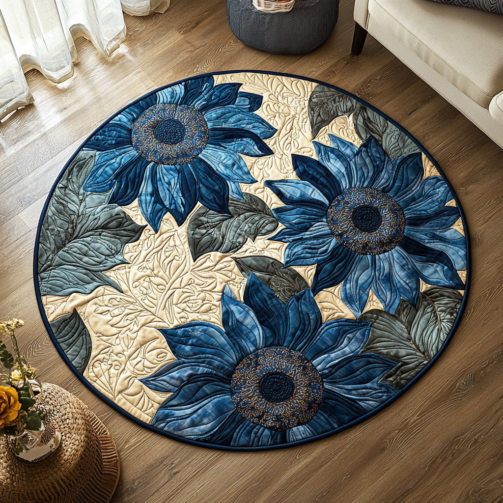 Bloom Trail Quilted Round Mat Large Round Area Rugs Best Gifts For Mom