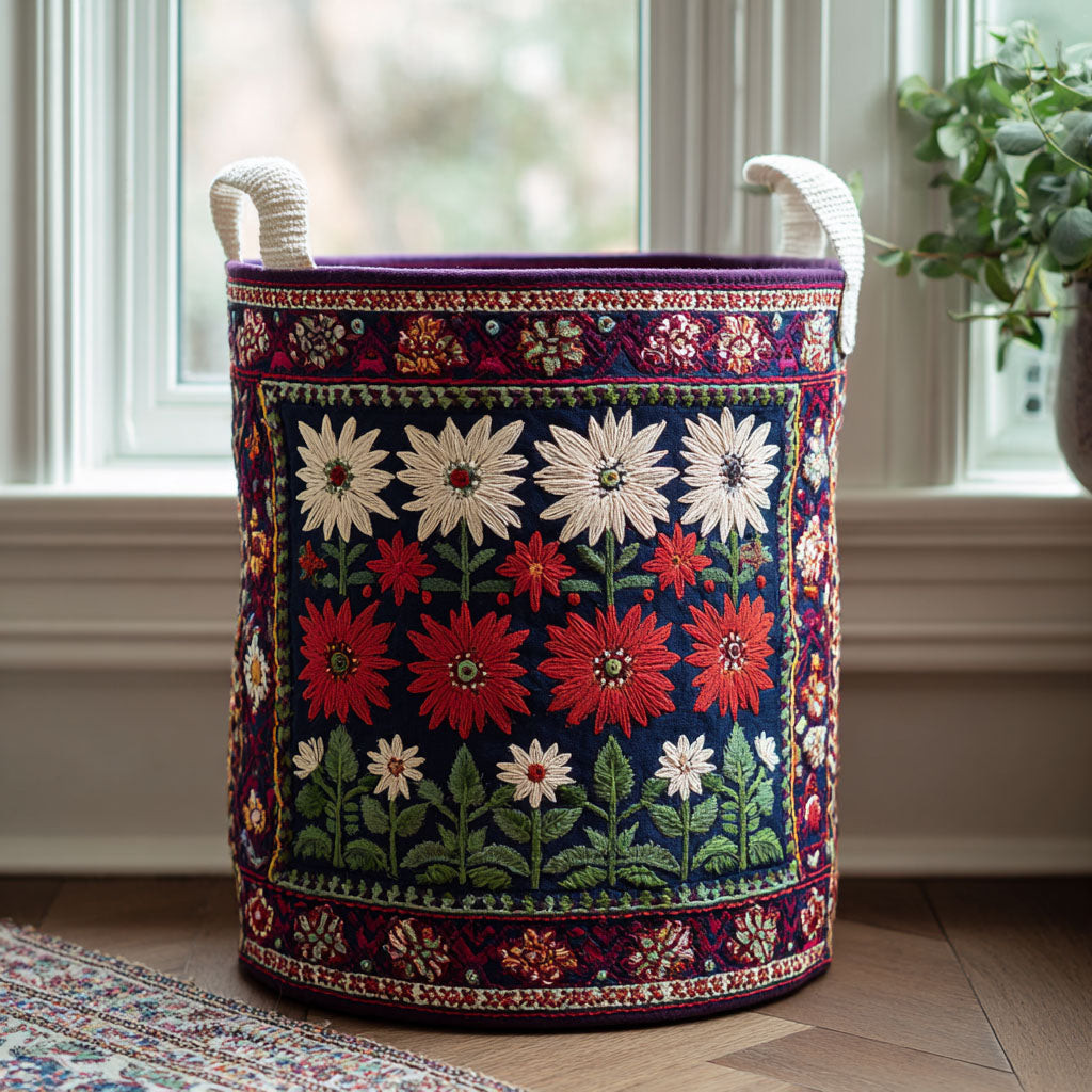 Bloom Walk Quilted Laundry Basket Laundry Hamper Mothers Day Ideas