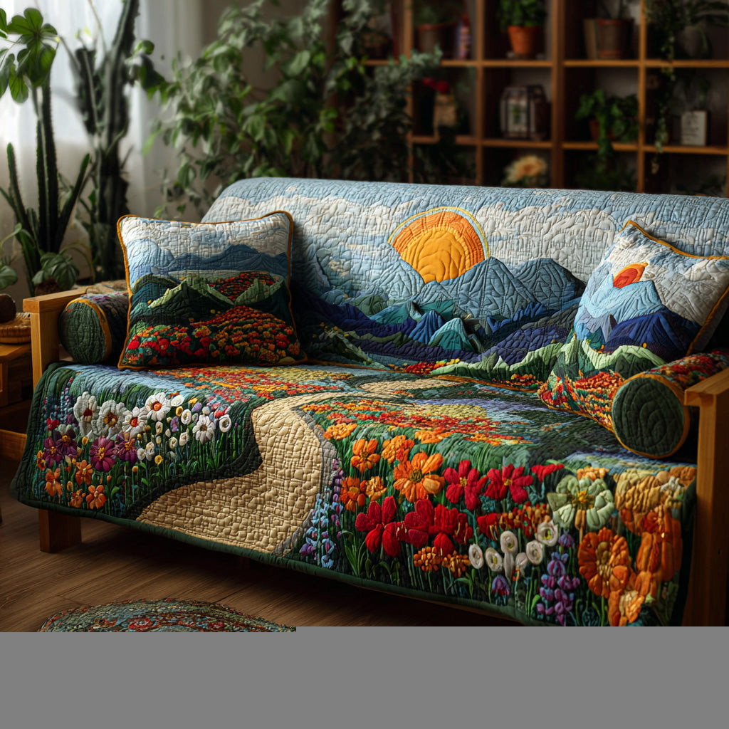 Blooming Horizon Glow Quilted Sofa Cover Sofa And Seat Covers Good Fathers Day Gifts
