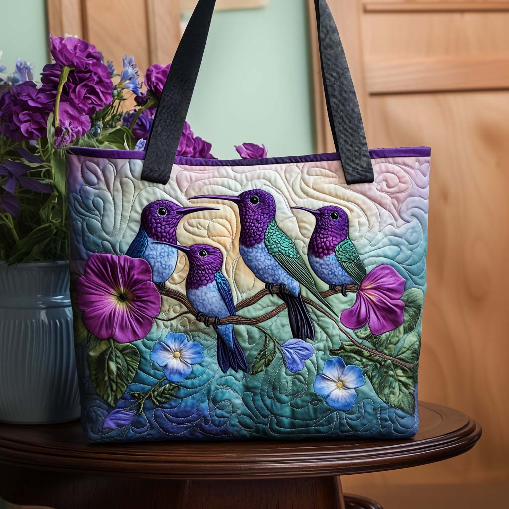 Blooming Hummer Joy Quilted Tote Bag Best Totes Mother's Day Gifts For Girlfriend