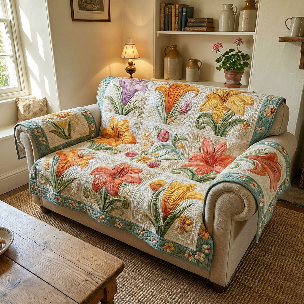 Blooming Porch Delight Quilted Sofa Cover Couch Seat Covers Best Easter Presents
