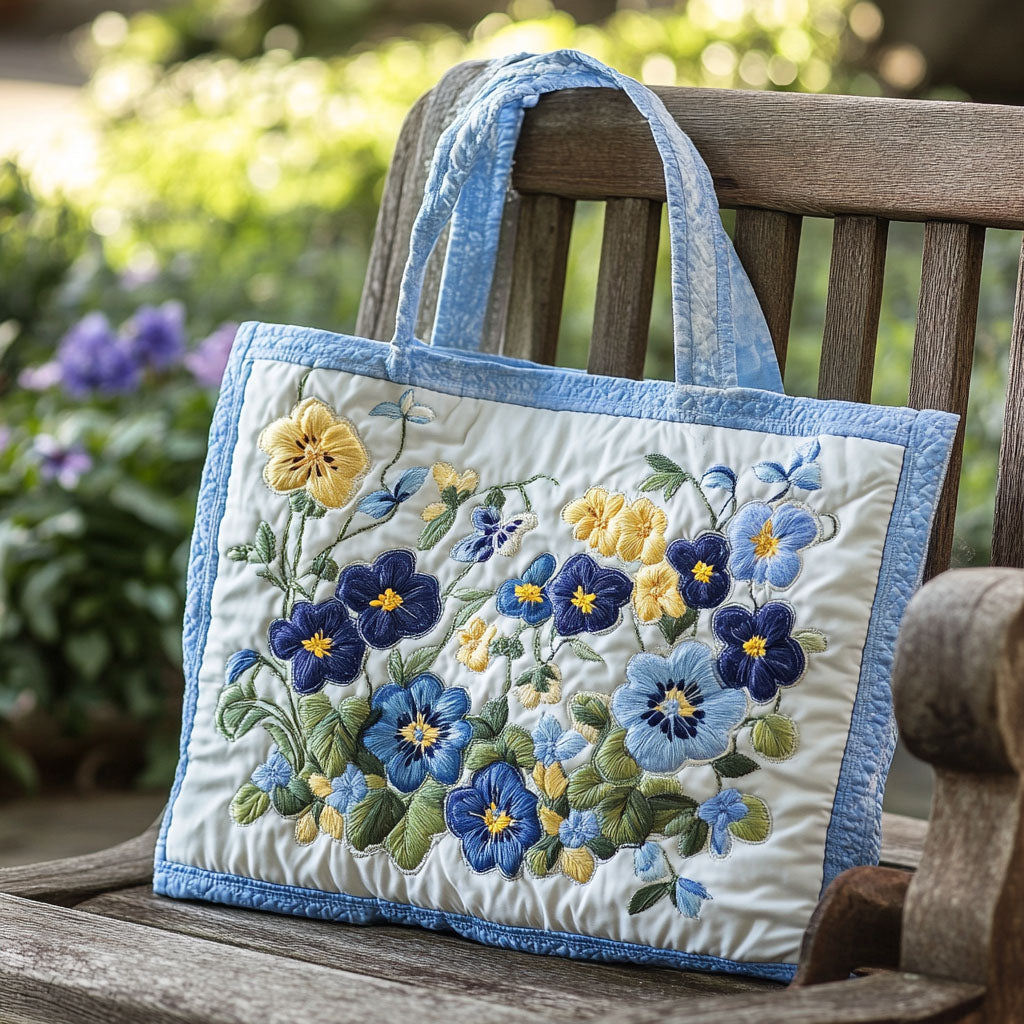 Blooming Sentiments Quilted Tote Bag Good Shoulder Bags Best Last Minute Mother's Day Gifts