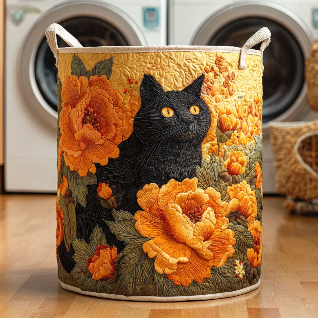 Blooming Shadow Quilted Laundry Basket Laundry Clothes Basket Cat Related Gifts