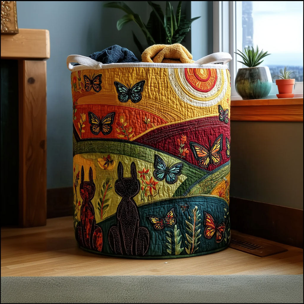 Blooming Wings Quilted Laundry Basket Unique Clothes Hamper Gifts For Mom In Law