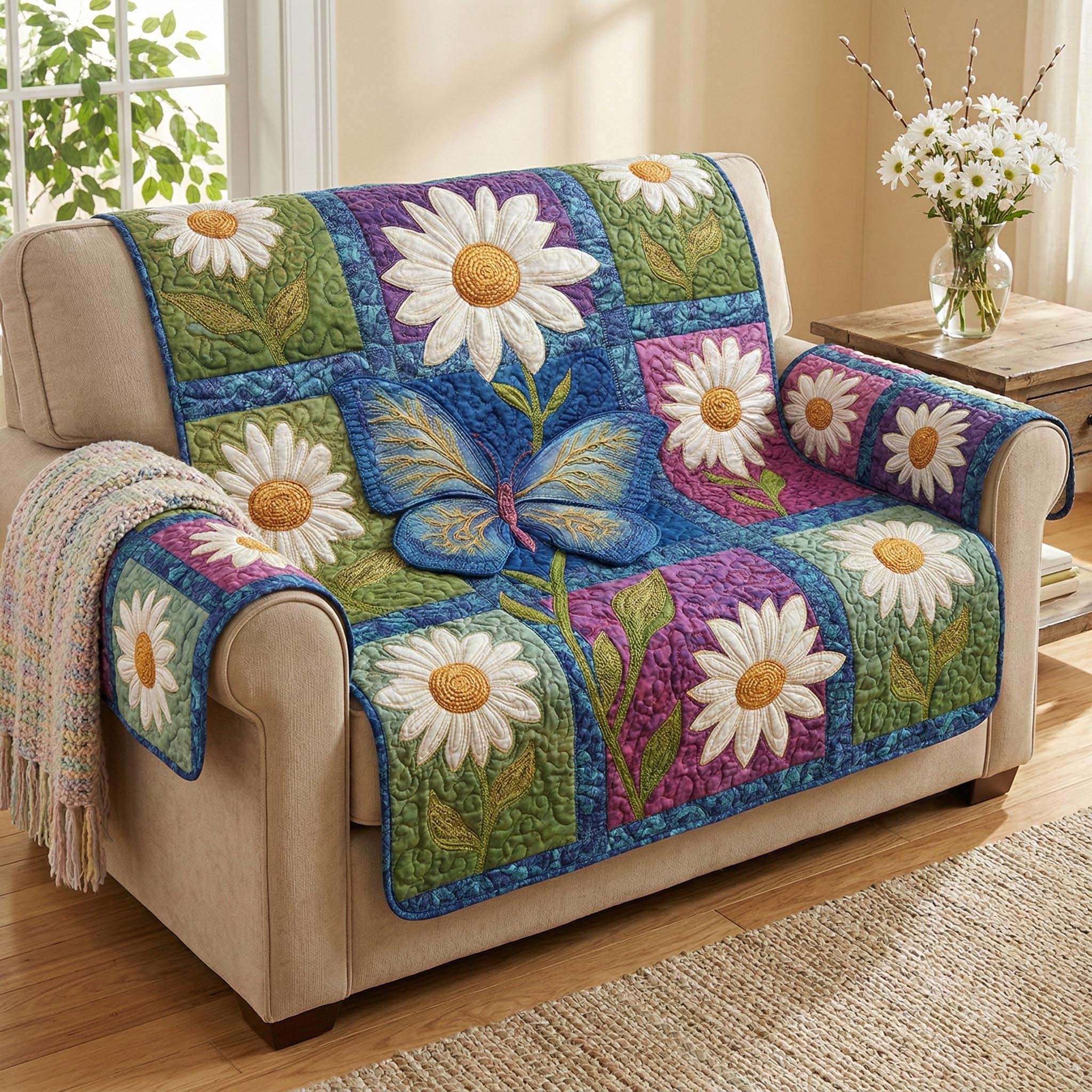 Blooming Wings Quilted Sofa Cover Couch And Loveseat Covers Butterfly Birthday Gift Ideas
