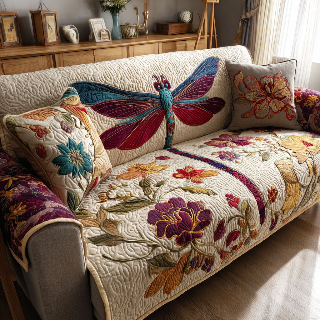Bloomlight Quilted Sofa Cover Covers For Sofas Dragonfly Gift Ideas