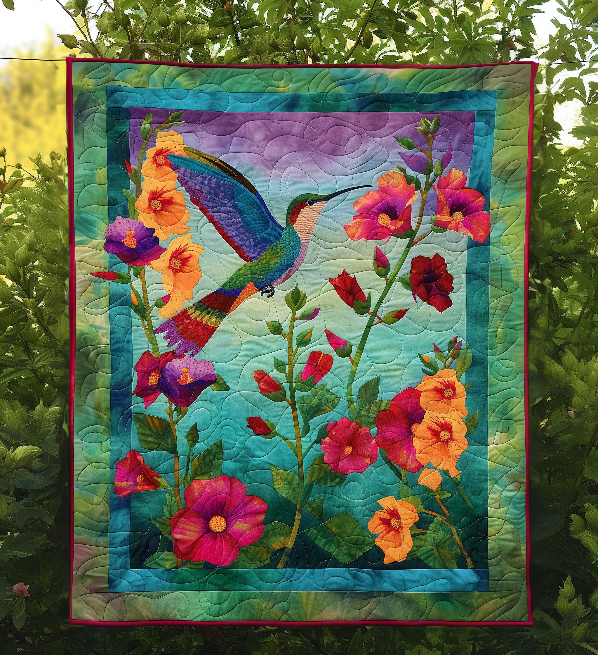Blossom Breeze Quilted Blanket Nice Bed Sheet Sets Best Hummingbird Themed Gifts
