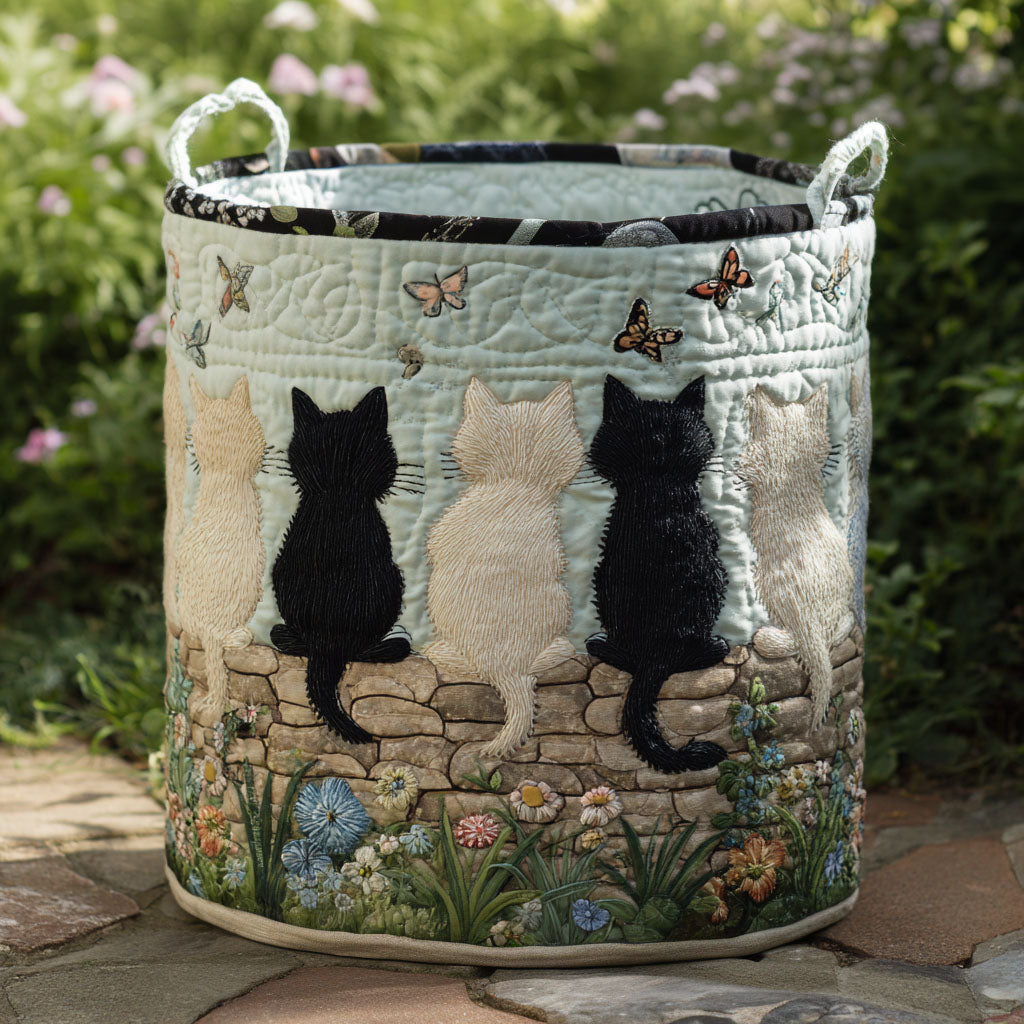 Blossom Cat Quilted Laundry Basket Decor Laundry Basket Presents For New House