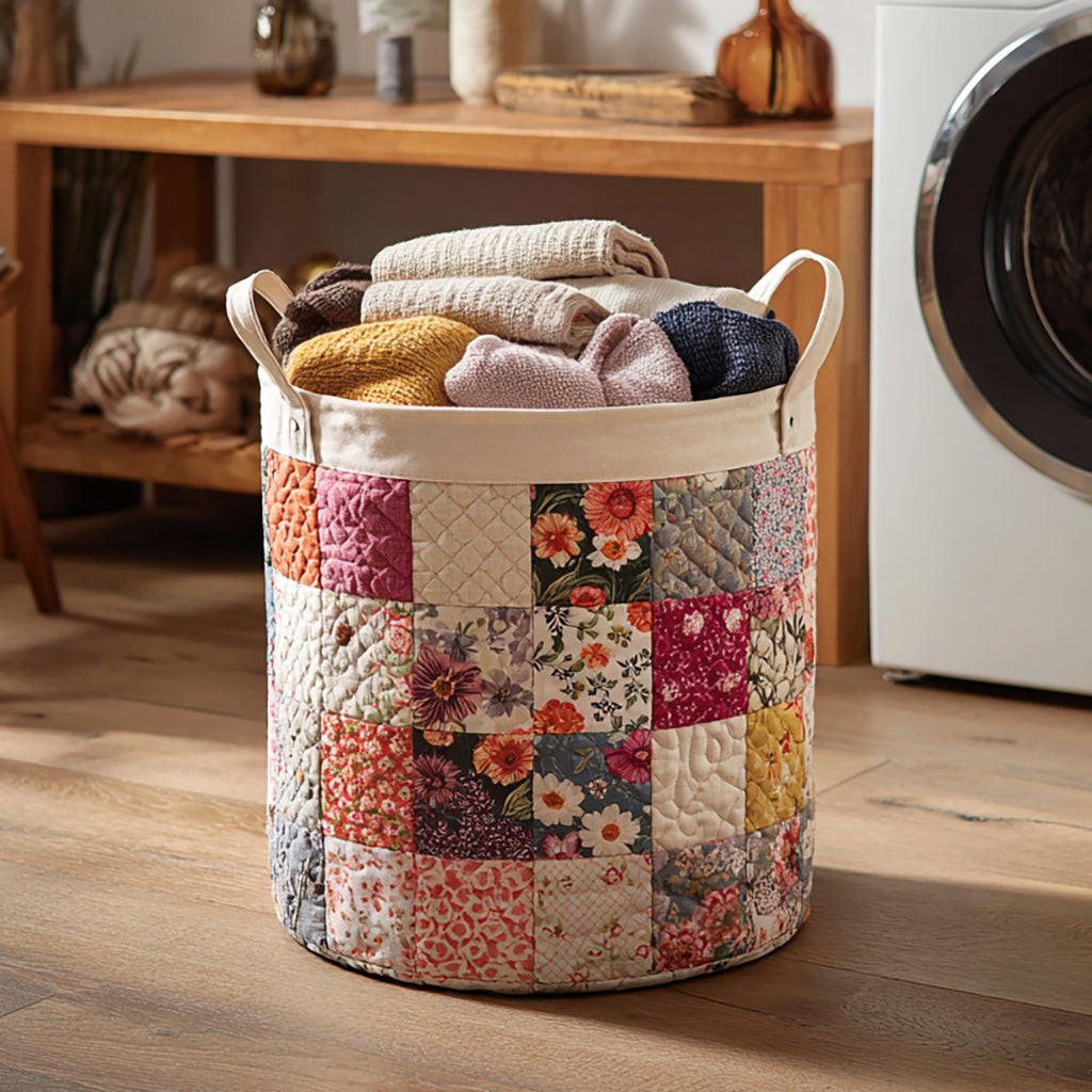 Blossom Flower Quilted Laundry Basket Laundry Hamper Gifts For Mum From Daughter