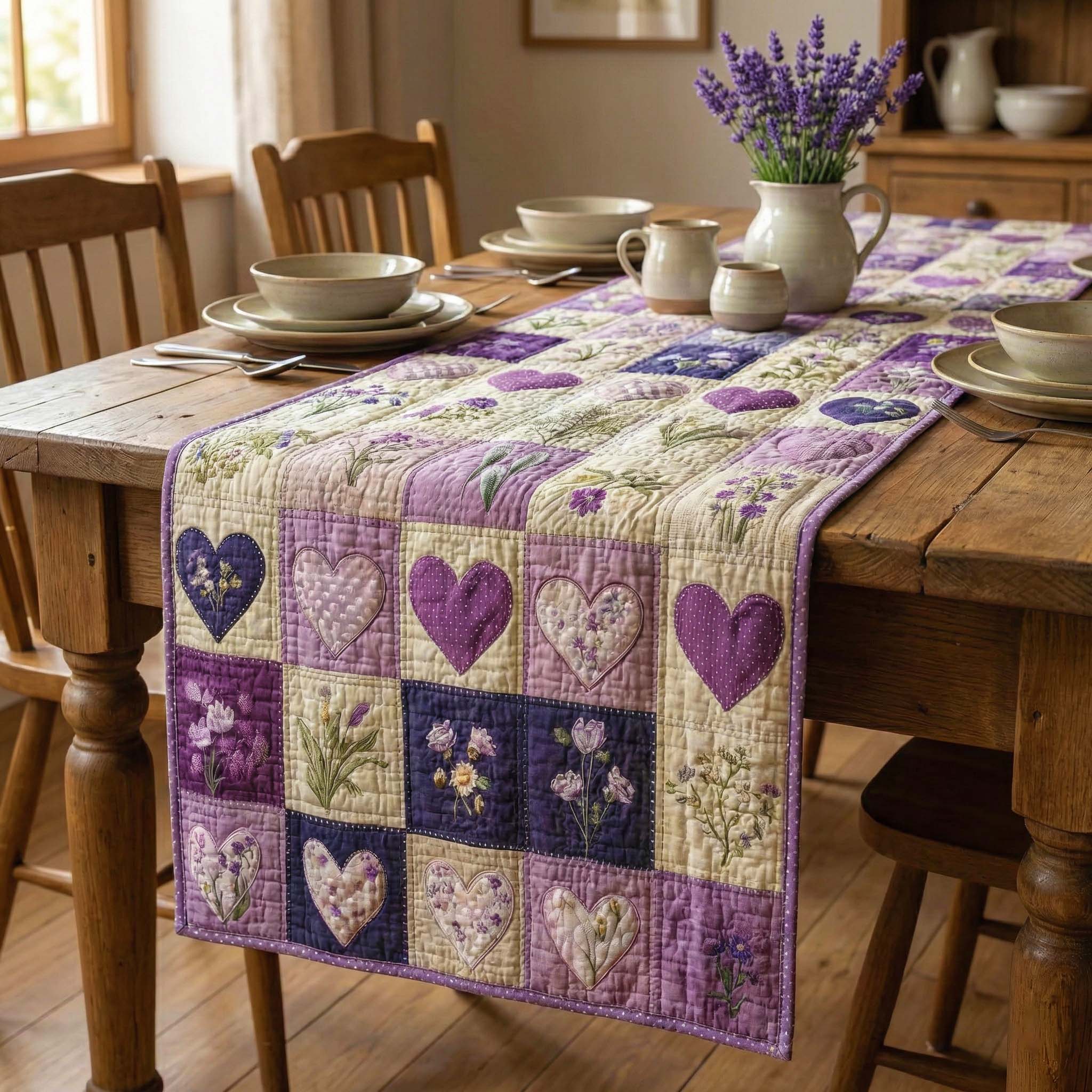 Blossom Grace Quilted Table Runner Dining Room Decor Ideas Creative Gifts For Mom