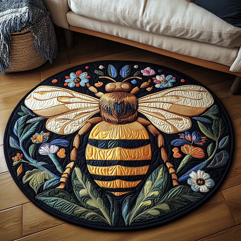 Blossom Keeper Quilted Round Mat Living Room Furniture Ideas Bee Related Gifts