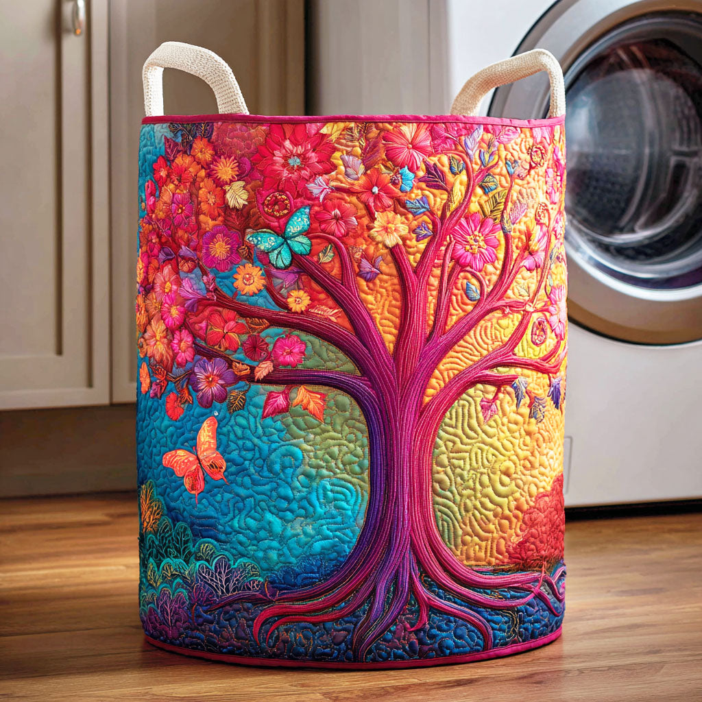 Blossom Life Tree Quilted Laundry Basket Best Foldable Laundry Basket Tree Of Life Christmas Gifts