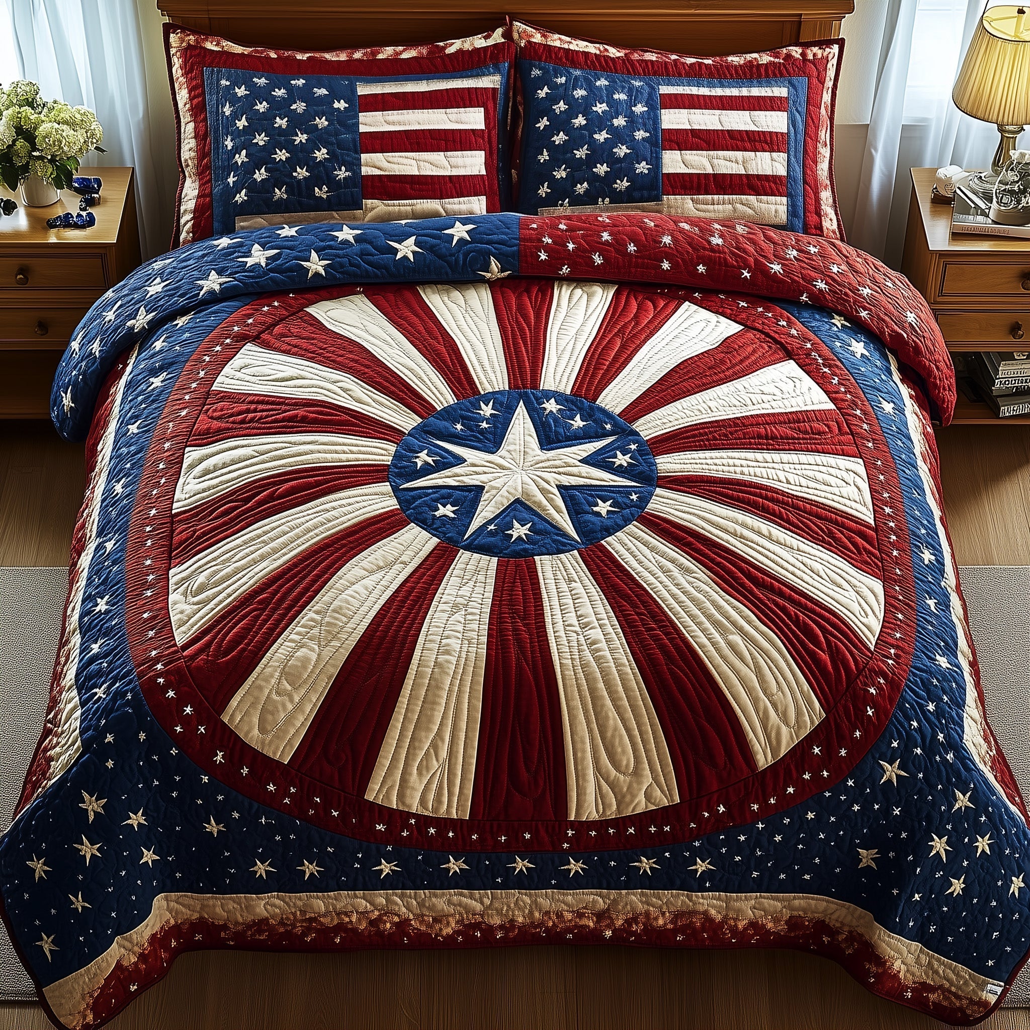 Blossom of Unity Quilted Bedding Set Best Sheets Ever 4Th Of July Client Gifts
