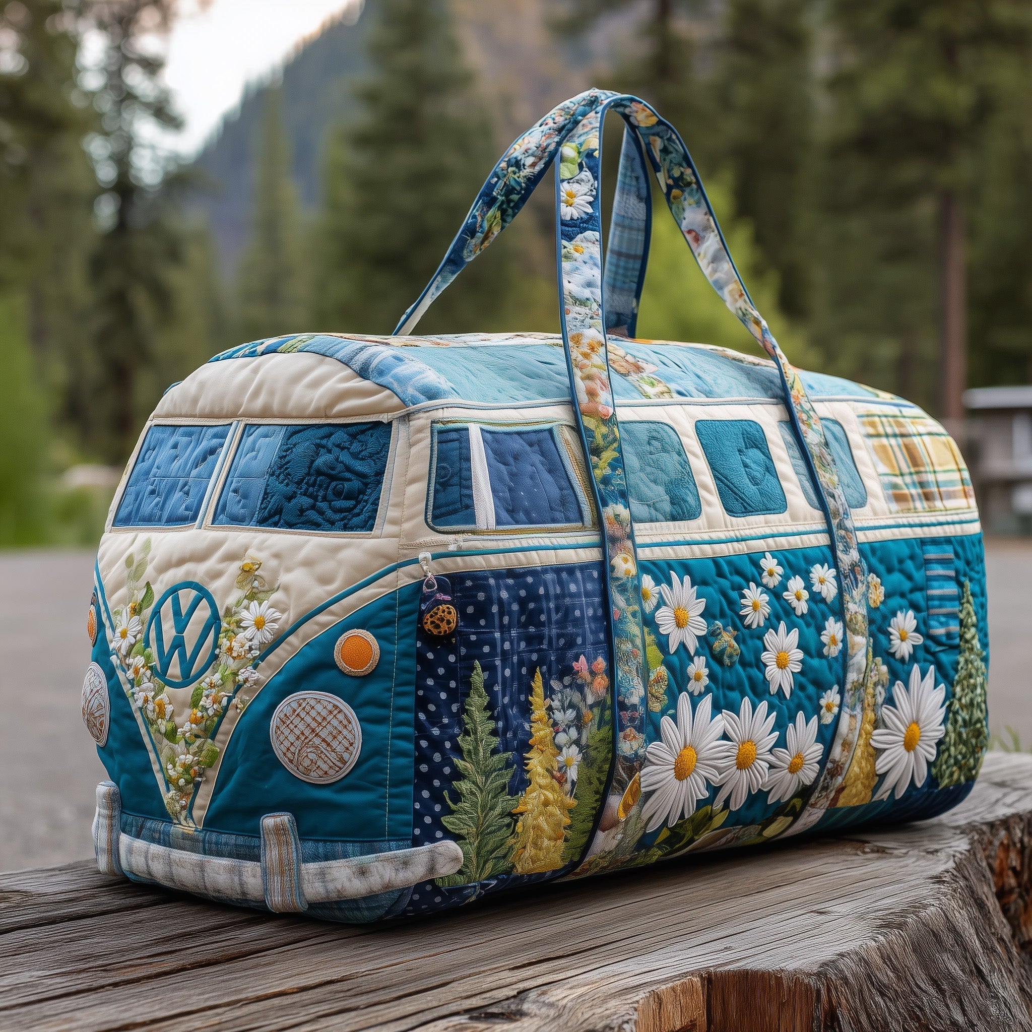 Blossom Path Quilted Duffle Bag Cute Travel Duffel Bags Mother's Day Gifts For Mom