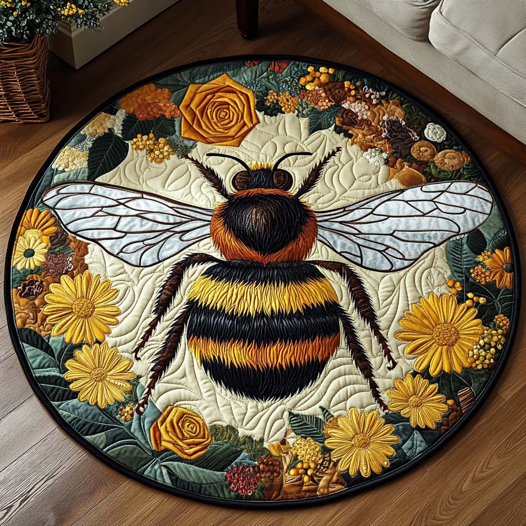Blossom Sovereign Quilted Round Mat Round Carpet Mats Bee Merchandise