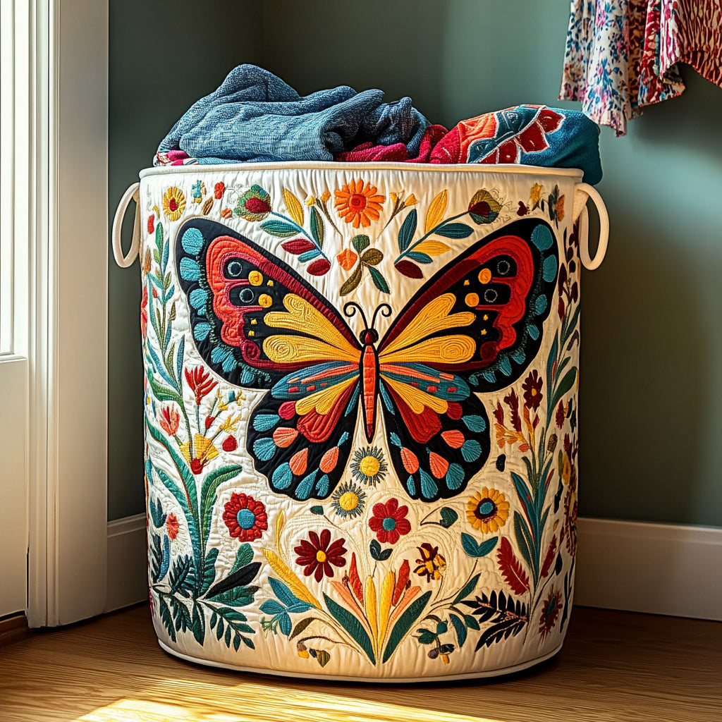 Blossom Wings Quilted Laundry Basket Home And Decor Presents For Dragonfly Lovers Women