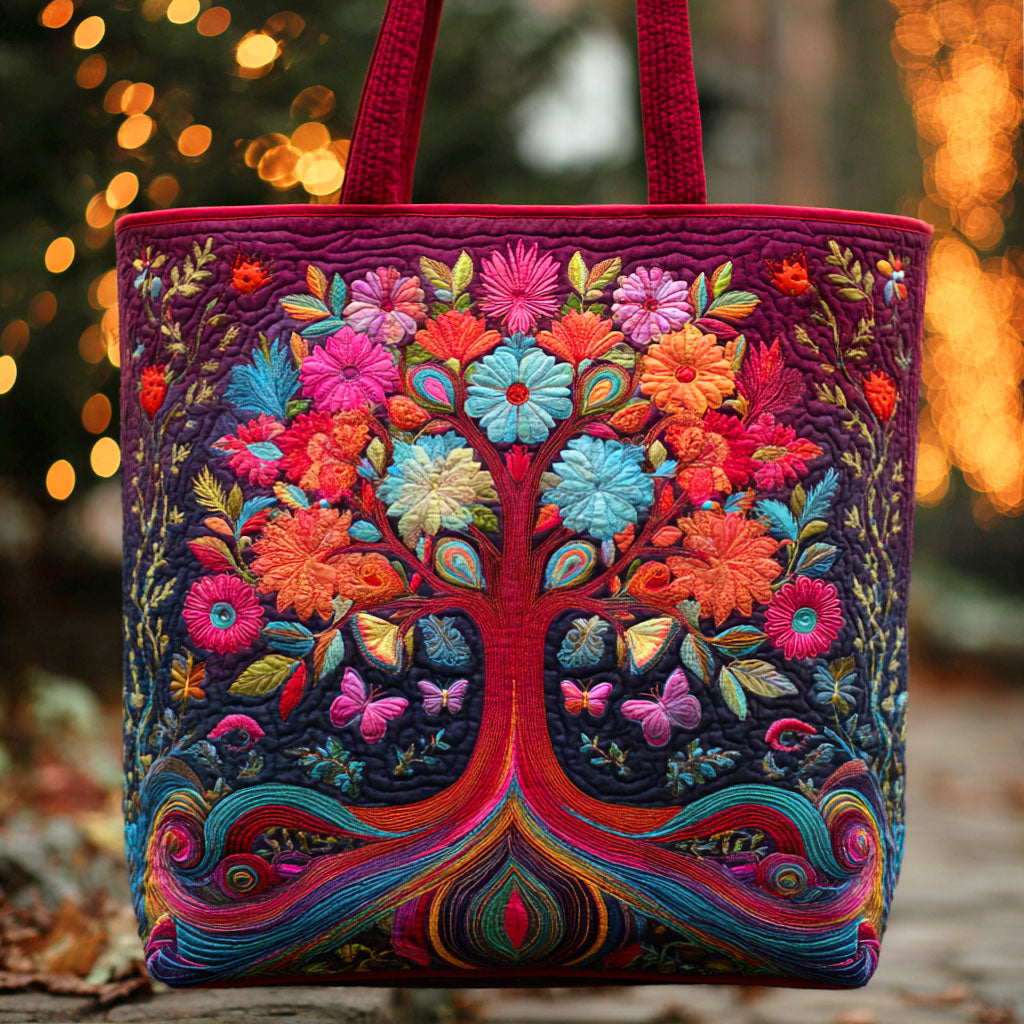 Blossoming Soul Tree Quilted Tote Bag Best Totes Tree Of Life Gifts For Family