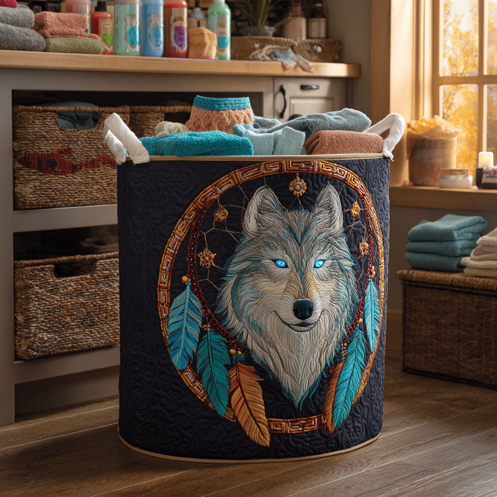 Blue Alpha Quilted Laundry Basket Home Decor Native American Christmas Gift Ideas