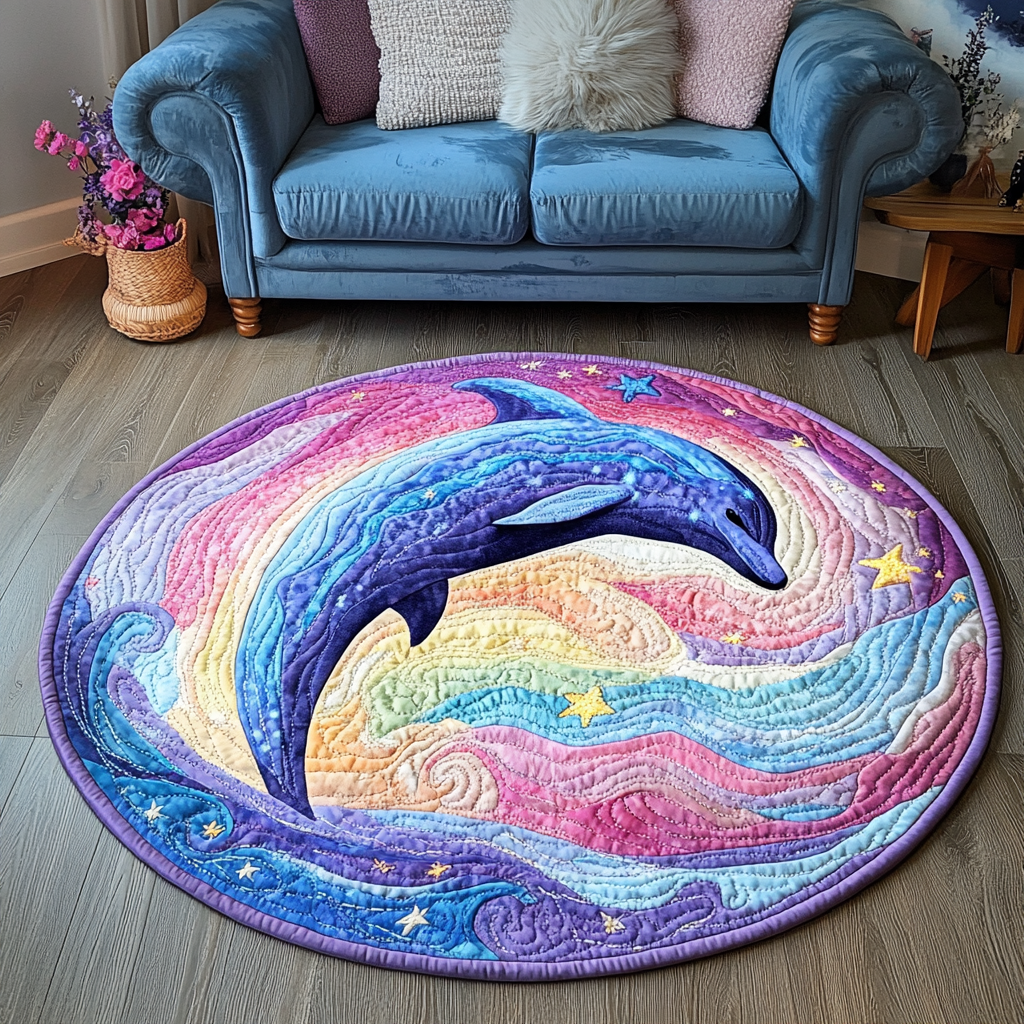 Blue Horizon Quilted Round Mat Living Room Theme Ideas Fishing Father'S Day Gifts