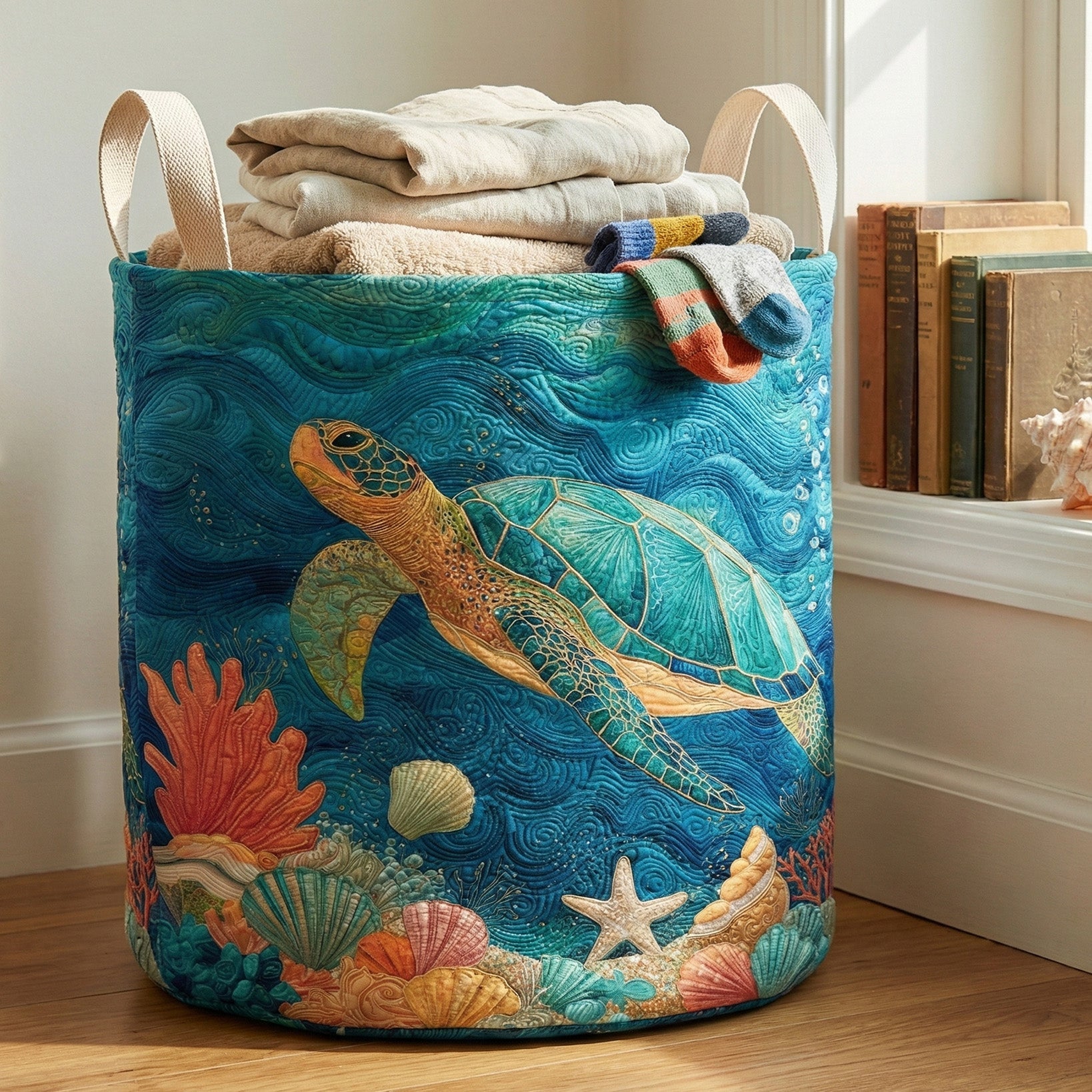 Blue Lagoon Spirit Quilted Laundry Basket Clothes Basket Storage Mother's Day Gifts For Wife