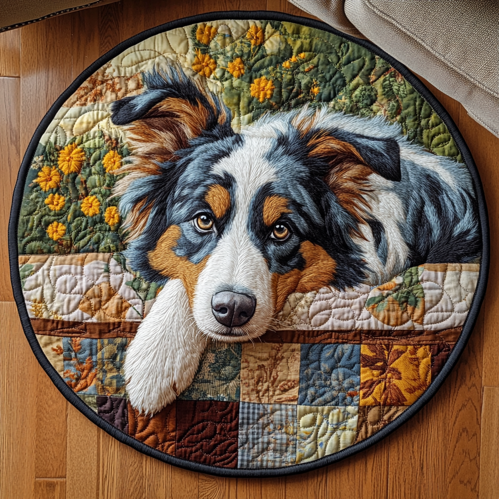 Blue Merle Dreams Quilted Round Mat Living Room Decor Ideas Cool Gifts For Dog