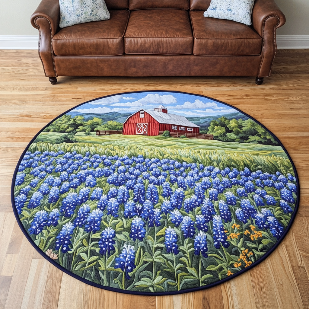 Blue Oasis Quilted Round Mat Mat Circle Texas Themed Gifts