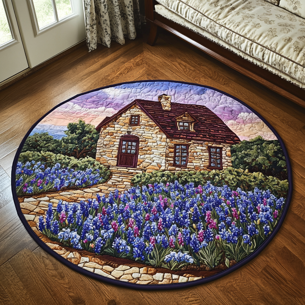 Bluebonnet Bloom Quilted Round Mat Home Decor Stores Texas Gifts For Her