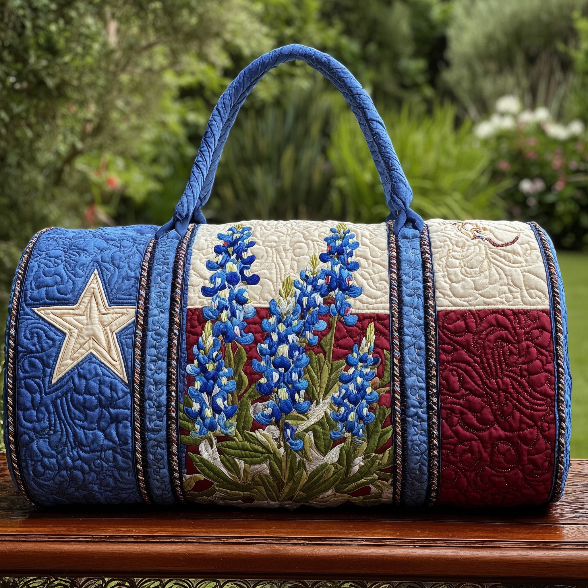 Bluebonnet Charm Quilted Duffle Bag Duffel Gym Bag Great Gifts For Mom