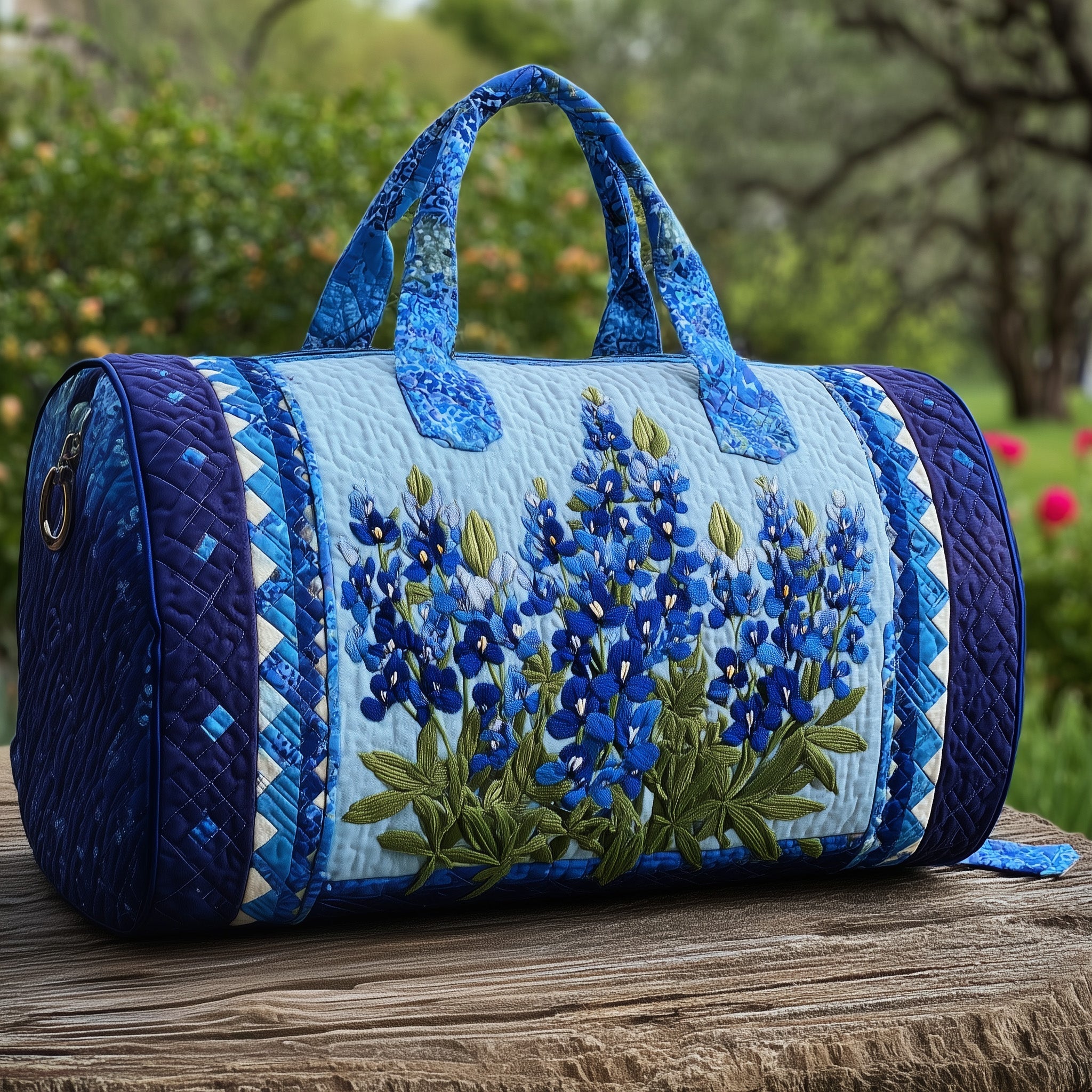 Bluebonnet Charm Quilted Duffle Bag Gym Duffle Bag Sentimental Gifts For Mom