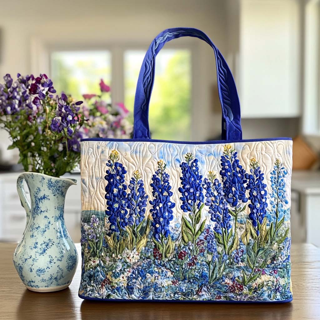 Bluebonnet Daydreams Quilted Tote Bag Perfect Shoulder Bag Top 10 Mother's Day Gift Ideas