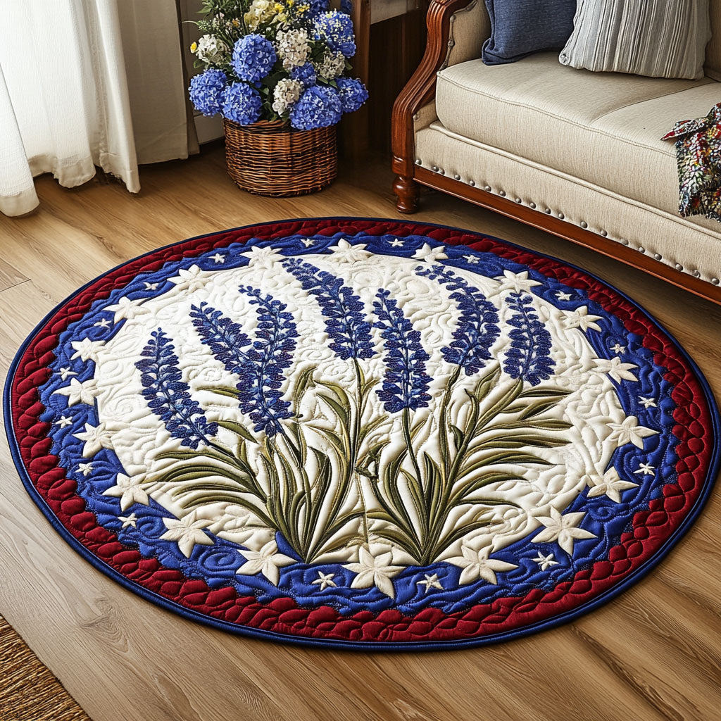 Bluebonnet Elegance Quilted Round Mat Home Decor Items Texas Gifts For Him