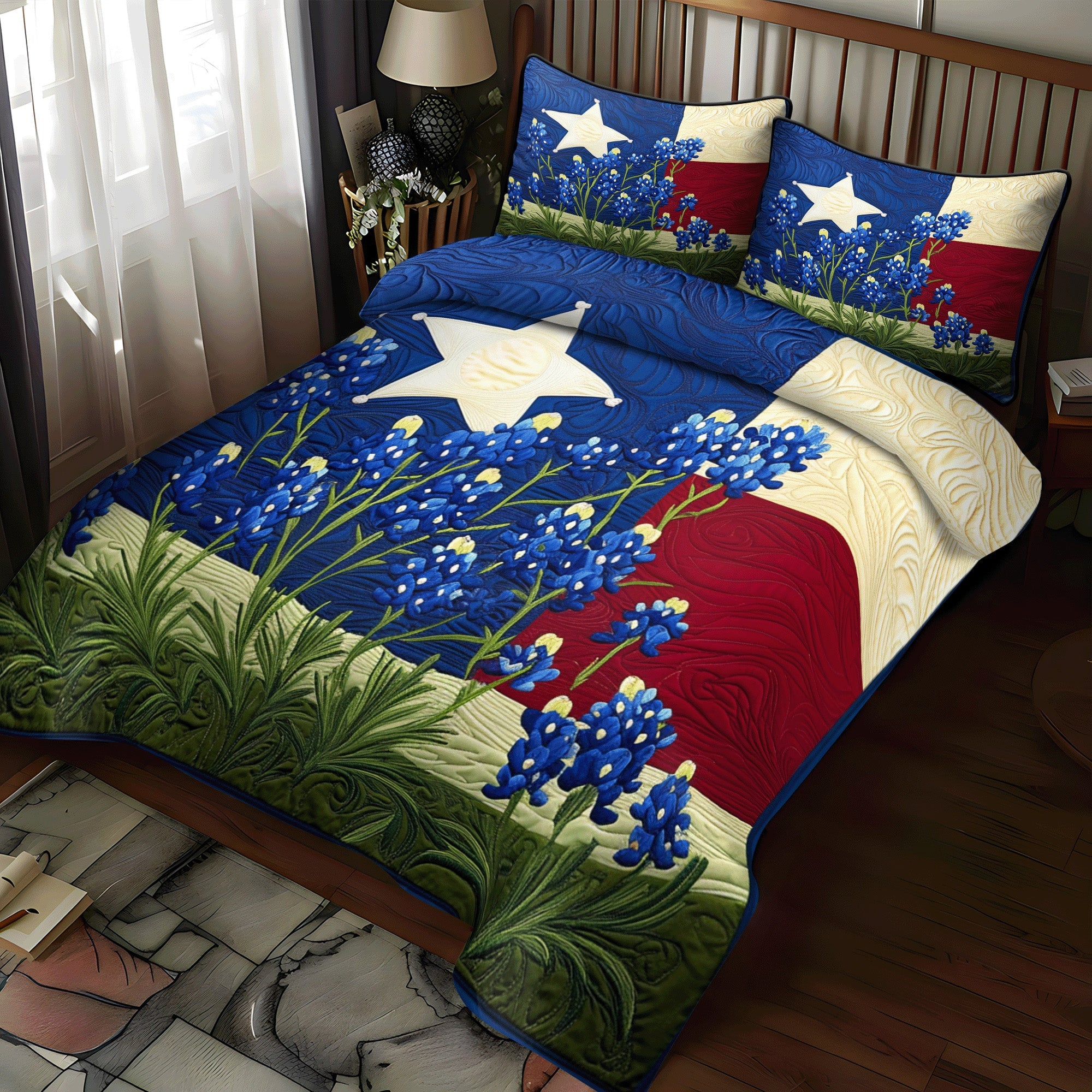 Bluebonnet Fields Quilted Bedding Set Bedroom Decor Ideas Texas Gifts For Her