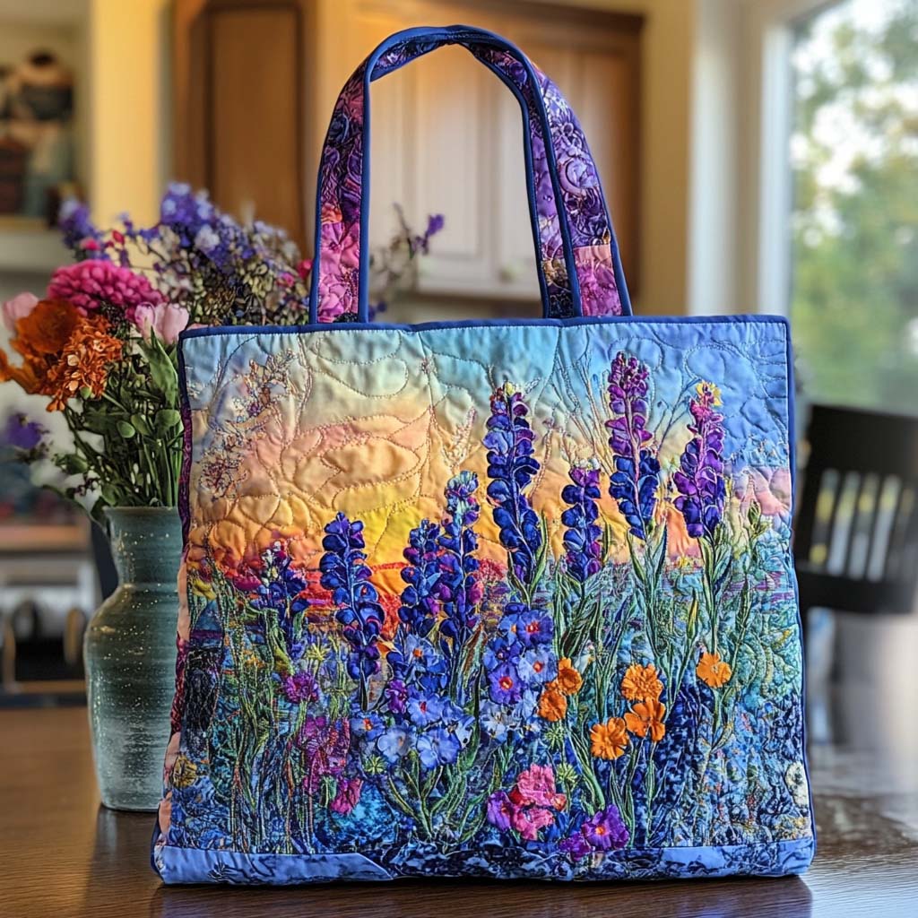 Bluebonnet Garden Song Quilted Tote Bag Perfect Shoulder Bag Top Mother's Day Gifts