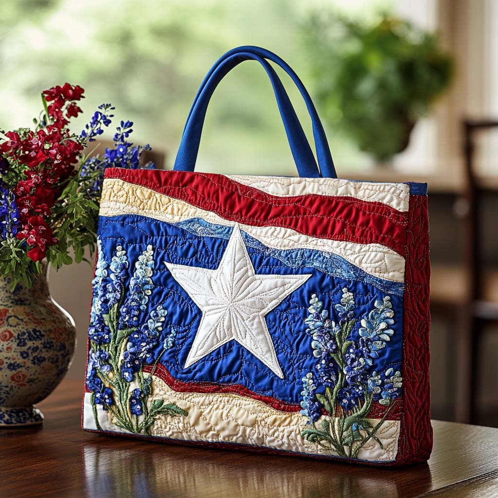 Bluebonnet Meadow Whispers Quilted Tote Bag Best Bags For Women Mother's Day Gifts For Daughter In Law