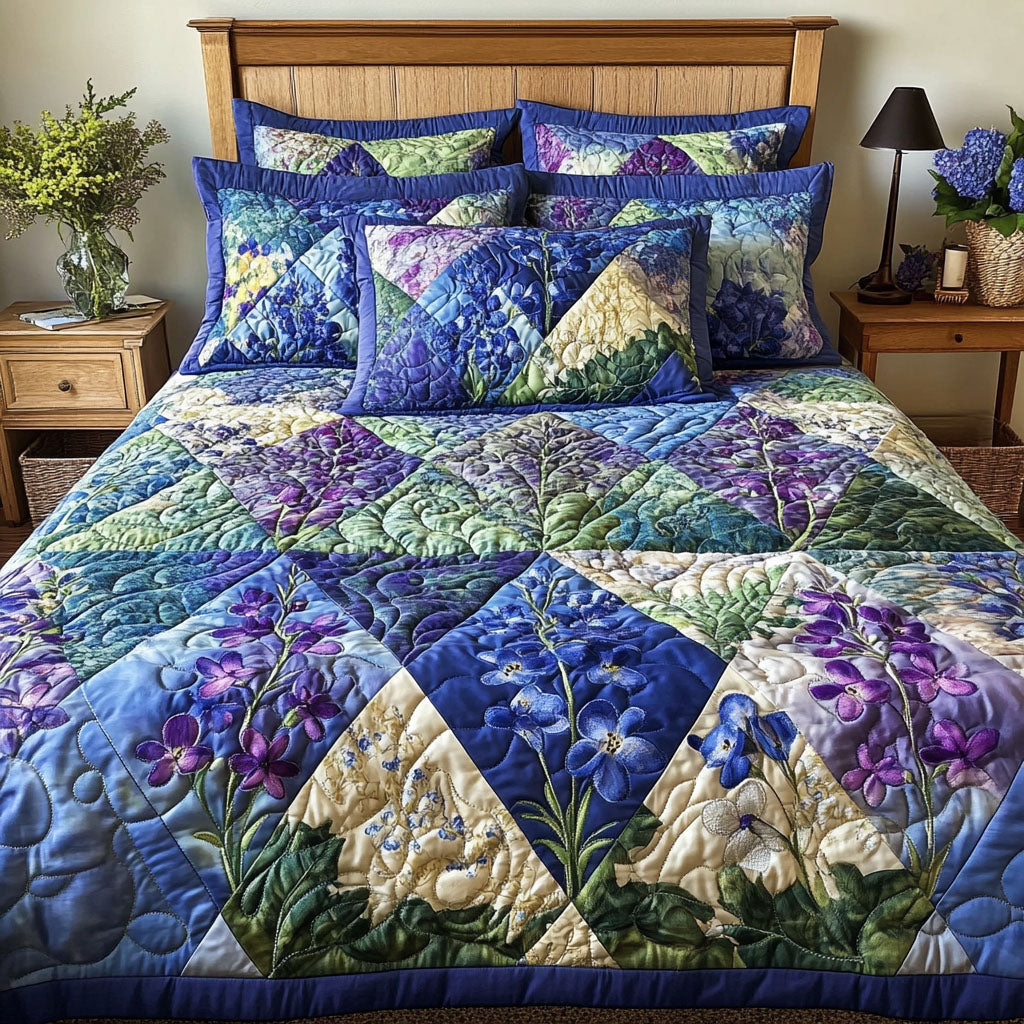 Bluebonnet Patchwork Quilted Bedding Set Best King Bed Sheets Texas Gifts For Her