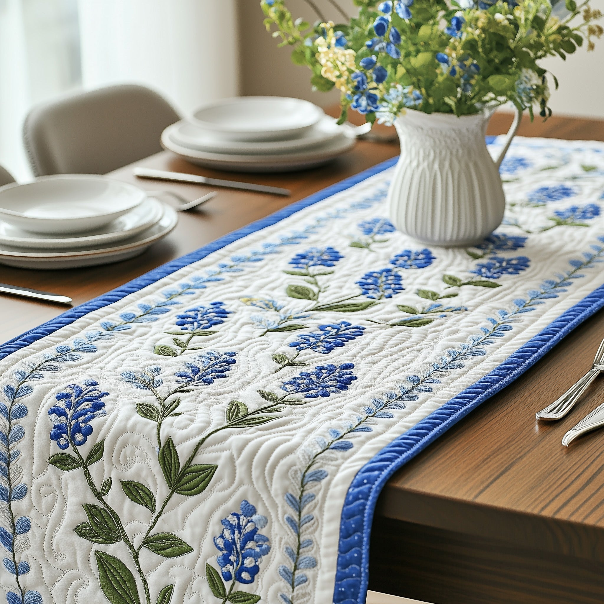 Bluebonnet Quilted Table Runner Best Table Runner Best Gifts From Texas
