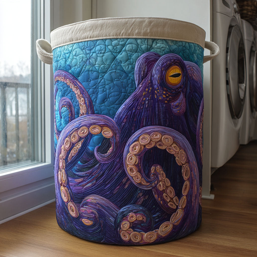 Bluewave Octopus Quilted Laundry Basket Laundry Room Ideas Unique Octopus Gifts