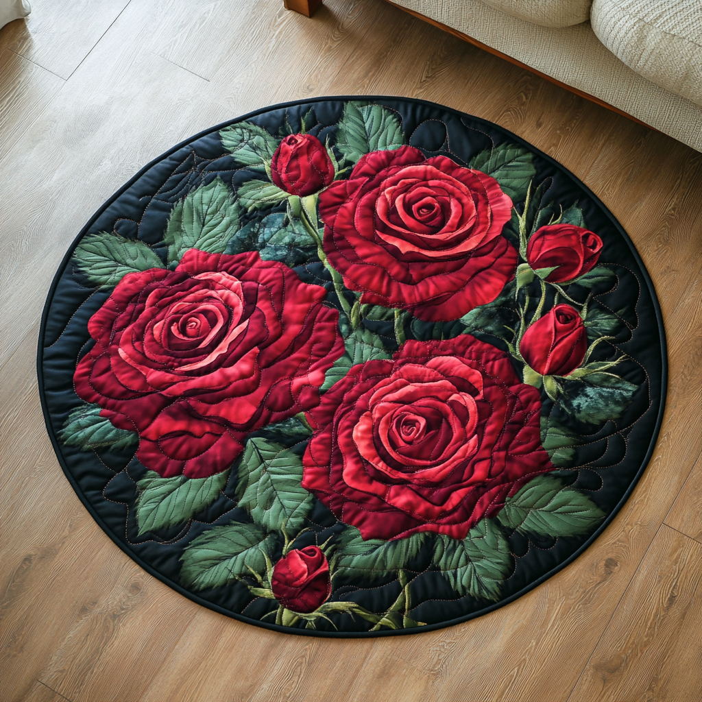 Blush Garden Quilted Round Mat Room Decor Mother's Day Gifts For Wife