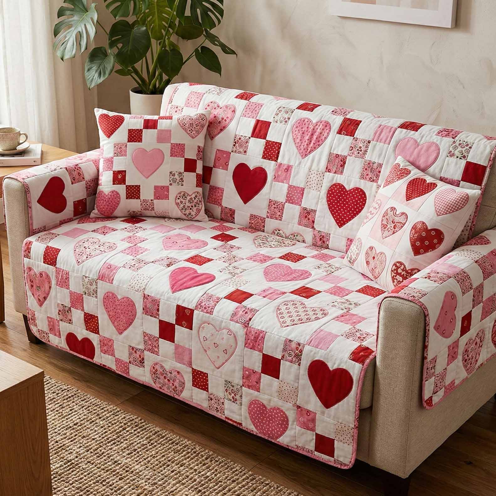 Blush Garden Quilted Sofa Cover Cool Sofa Slipcovers Holiday Gifts For Couples
