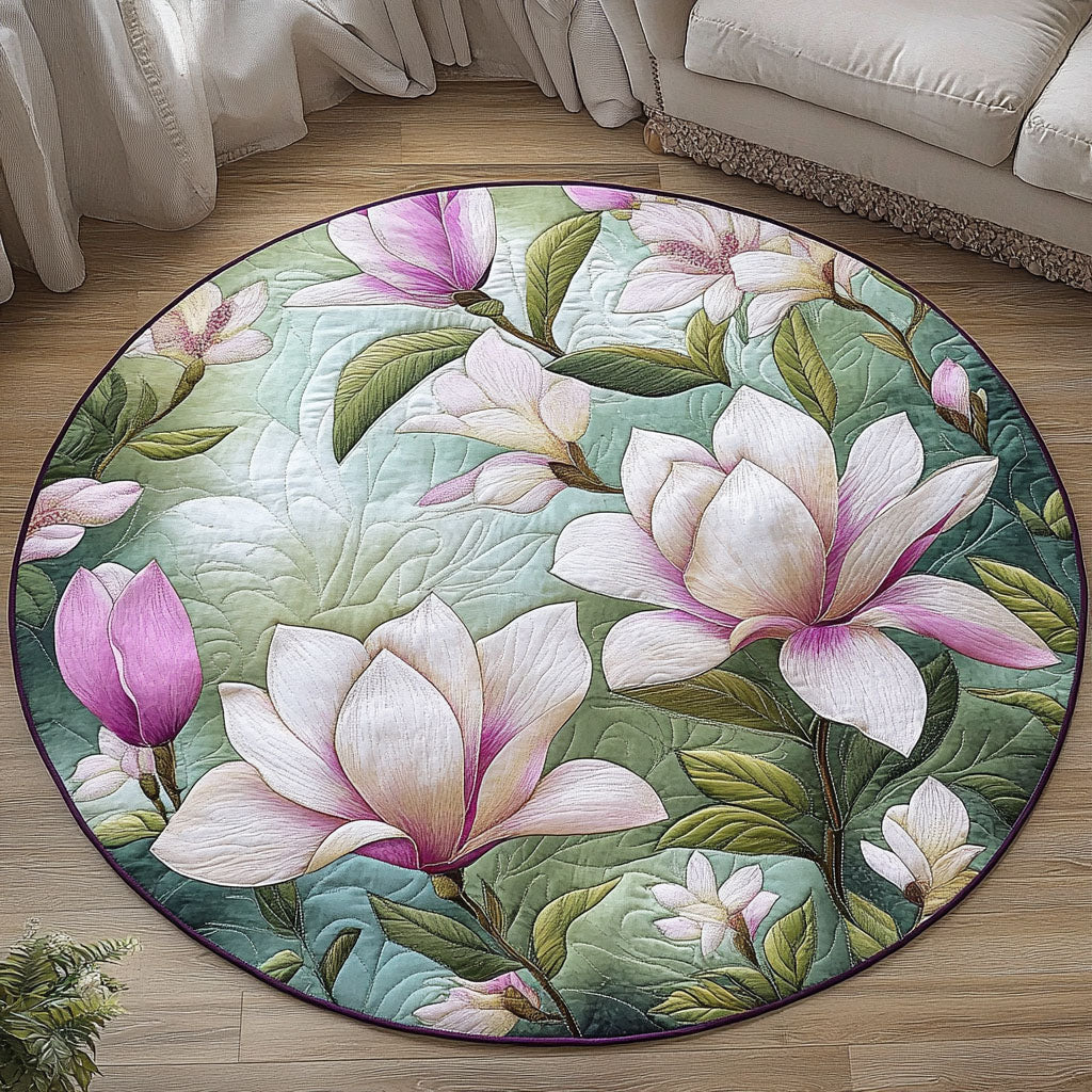 Blush Magnolia Quilted Round Mat Large Round Rugs Top 10 Mother's Day Gift Ideas