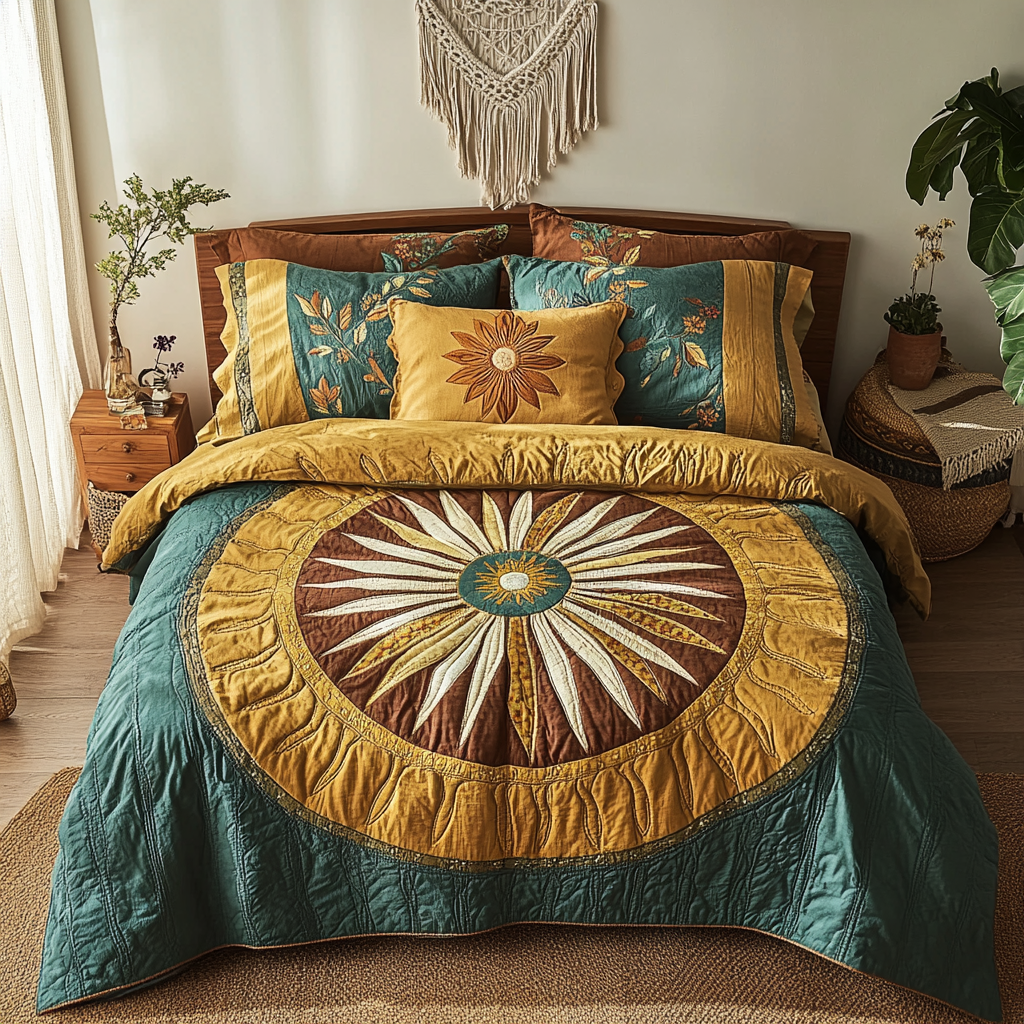 Bohemian Dreamscape Quilted Bedding Set Best Sheet Sets Father'sDay Present Ideas