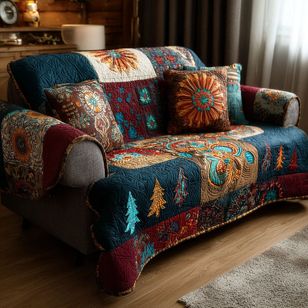 Bohemian Glow Quilted Sofa Cover Couch And Sofa Covers Gifts For Hippie Sister