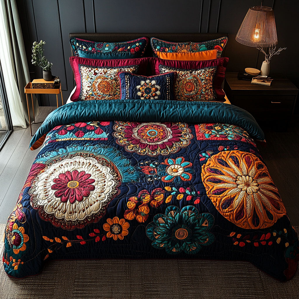 Boho Garden Quilted Bedding Set Bed Room Decoration Gift For Daughter In Law On Mother's Day