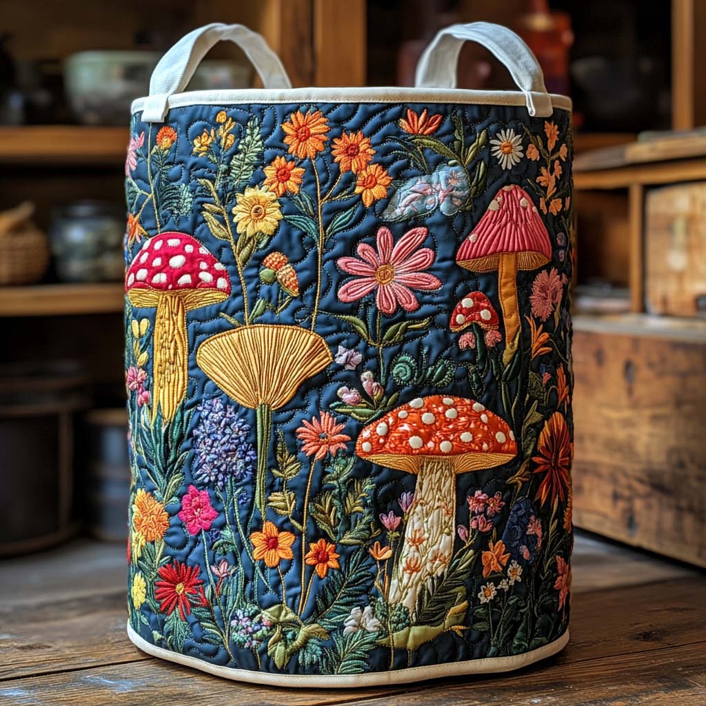 Boho Rainbow Fungi Quilted Laundry Basket The Laundry Basket Useful Housewarming Gifts