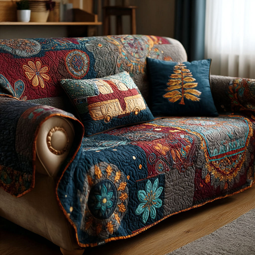 Boho Whispers Quilted Sofa Cover Sofa Couch Cover Hippy Gifts For Her