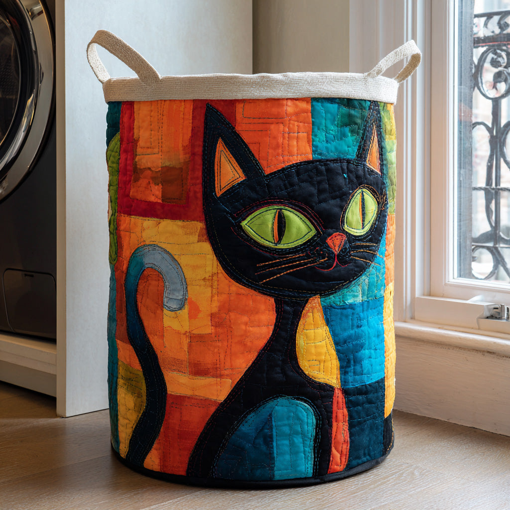 Bold Kitty Quilted Laundry Basket Best Foldable Laundry Basket Cat Presents For Her