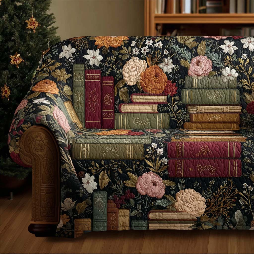 Book Bloom Quilted Sofa Cover Seat Covers For Couches Book Presents For Best Friends