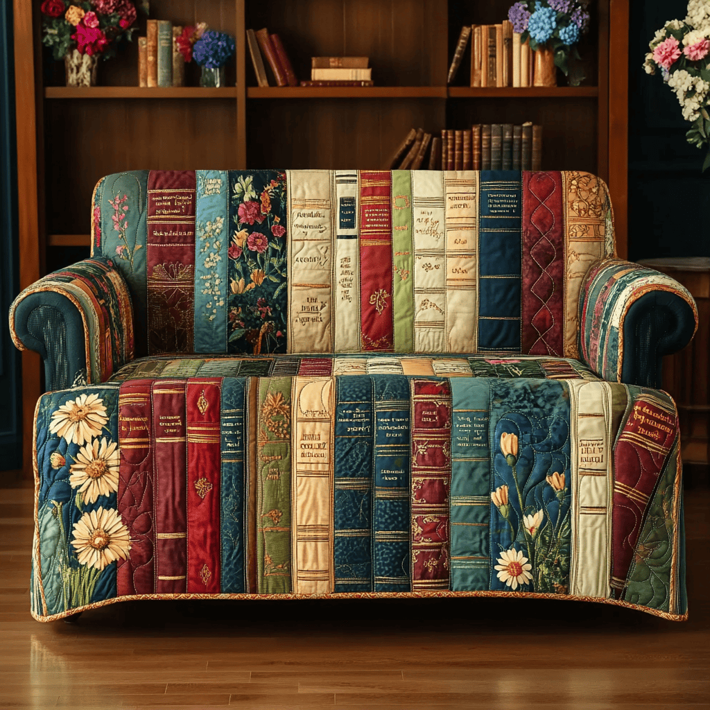 Book Haven Quilted Sofa Cover Best Slip Cover Sofa Gifts For Book Worm
