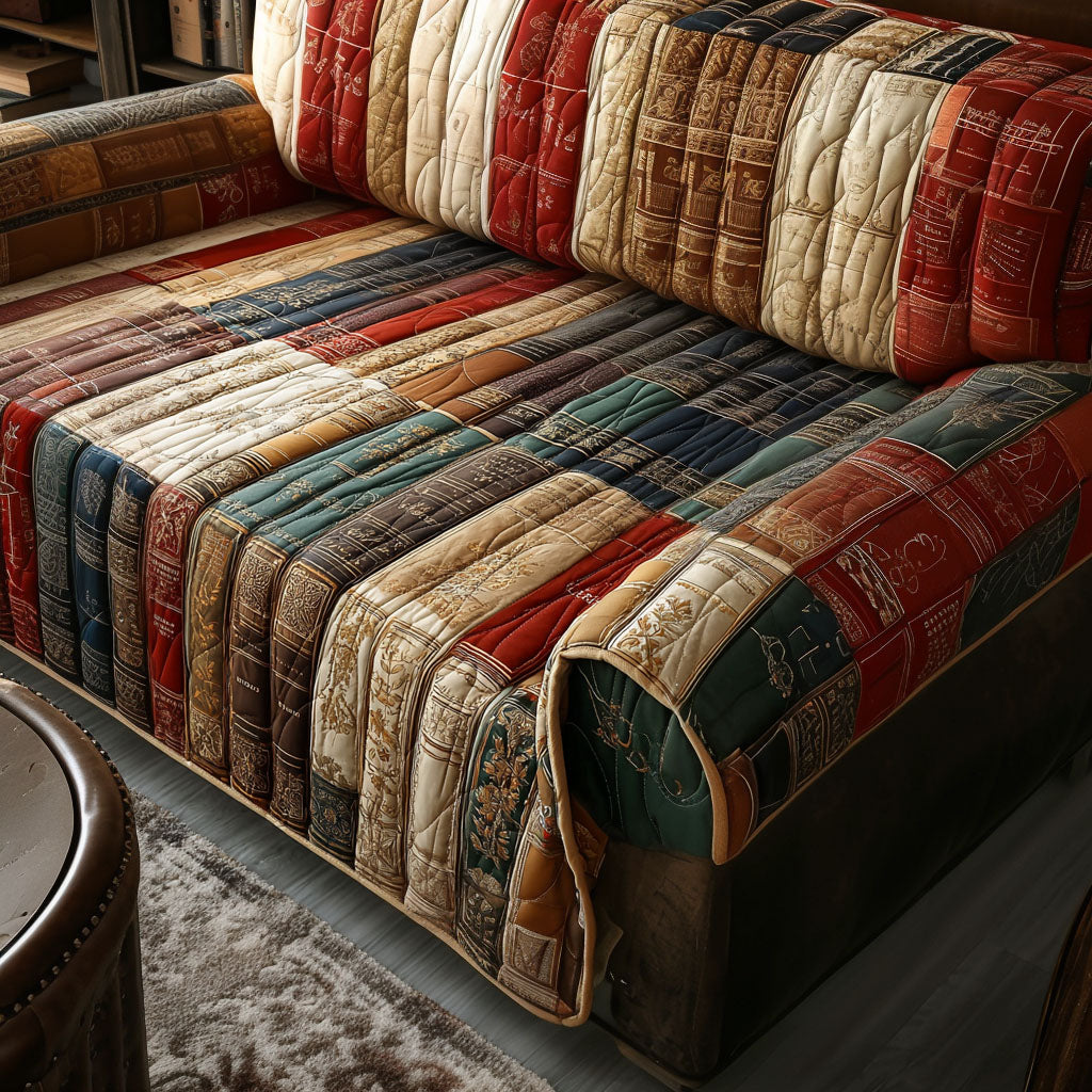 Book Nook Comfort Quilted Sofa Cover Couch Covers For Couches Book Presents For Him